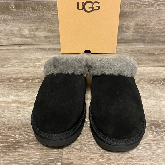 UGG | Cluggette Slippers In Black Grey Indoor Outdoor NEW - Picture 4 of 17
